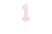 Lelut - Globos Cake candle 4.5cm Pastel Pink no. 1 - 1111