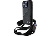 Puhelin - Kannet ja kotelot - BMW M Edition Carbon Stripe & Strap case for iPhone 15 Pro - black - 3666339235437