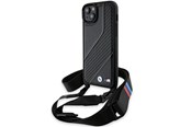 Puhelin - Kannet ja kotelot - BMW M Edition Carbon Stripe & Strap case for iPhone 15 Plus / 14 Plus - black - 3666339235420
