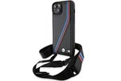 Puhelin - Kannet ja kotelot - BMW M Edition Carbon Tricolor Lines & Strap case for iPhone 15 Plus / 14 Plus - black - 3666339235666