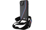 Puhelin - Kannet ja kotelot - BMW M Edition Carbon Tricolor Lines & Strap case for iPhone 15 / 14 / 13 - black - 3666339235659