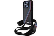 Puhelin - Kannet ja kotelot - BMW M Edition Carbon Tricolor Lines & Strap case for iPhone 15 Pro Max - black - 3666339235680
