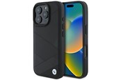 Puhelin - Kannet ja kotelot - BMW Signature Leather Crossing Lines Pattern iPhone 16 Pro Case - Black - 3666339323547