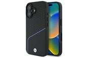Puhelin - Kannet ja kotelot - BMW Sign Leather Textured And Line MagSafe iPhone 16 Case - Black - 3666339323288