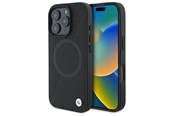 Puhelin - Kannet ja kotelot - BMW Sign Leather Half Textured And Circle MagSafe case for iPhone 16 Pro Max - black - 3666339323431