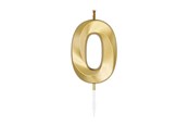 Lelut - Globos Cake Candle 6cm Metallic Gold no. 0 - 1010