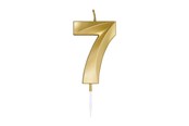 Lelut - Globos Cake Candle 6cm Metallic Gold no. 7 - 1017