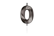 Lelut - Globos Cake Candle 6cm Metallic Black no. 0 - 1060