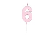 Lelut - Globos Cake candle 4.5cm Pastel Pink no. 6 - 1116