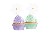 Lelut - Globos Daisies Cake Picks - 12 pcs. - 7163