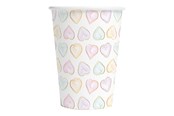 Lelut - Globos Paper Cups 210ml Watercolors Hearts - 8 pcs. - 4485