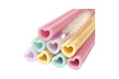 Lelut - Globos Reusable Silicone Straws Watercolors Hearts - 8 pcs. - 4488