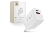 Puhelin - Adapterit & Laturit - Tech-Protect NCA65W-GAN 2-Port PD 65W / QC3.0 2-Port Wall Charger - White - 5906302339822