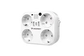 Puhelin - Adapterit & Laturit - Wozinsky WRS-2B 4x AC 2x USB-A 2x USB-C 4000 W Network Splitter with Lamp - White - 5907769388637