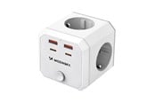 Puhelin - Adapterit & Laturit - Wozinsky WKZ-4B Power Cube 4x AC 2x USB-A 2x USB-C PD 20 W 4000 W - White - 5907769388651