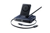 Puhelin - Adapterit & Laturit - Baseus Nomos NH21 6-in-1 245W Wireless Charging Station with Two Retractable USB-C Cables - Black - E0120Q00