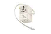 Puhelin - Adapterit & Laturit - Baseus EnerCore CG11 70W 6-in-1 Travel Adapter with Retractable USB-C Cable - White - E0307E01