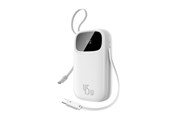 Powerbank - Baseus EnerFill FC31 QPow3 20000mAh 45W Power Bank with Digital Display with 2 Built-in USB-C Cables - White - P10082105213-00