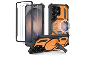 Puhelin - Kannet ja kotelot - Tech-Protect MagBlast MagSafe Case + Tempered Glass 2-Pack for Samsung Galaxy S26 Ultra - Black and Orange - 5906302323746