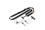 Puhelin - Muut lisävarusteet - Tech-Protect C9S Rope Crossbody Phone Lanyard - Black and Orange - 5906302323753