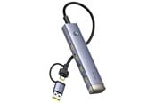 USB hub - Baseus UltraJoy Series USB-A/USB-C hub 4xUSB-A 3.1 1xUSB-C 5V - gray USB hub - B0005280B811-15
