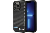 Puhelin - Kannet ja kotelot - BMW Leather Carbon Case for iPhone 13 Pro Max - Black - 3666339125431