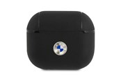 Puhelin - Muut lisävarusteet - BMW Genuine Leather Silver Logo Case for AirPods 3 - Black - 3666339009427