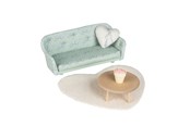 Nuket, pehmolelut ja oheistarvikkeet - Micki Lundby sofastue m/mint grøn sofa bord hjerte pude - 18372