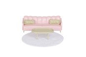 Nuket, pehmolelut ja oheistarvikkeet - Micki Lundby stue m/pink sofa bord tæppe puder - 18374