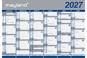 Kalenteri - Mayland Kæmpekalender 2x6 mdr. papir 2027 (i paprør) - 27064000