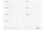 Kalenteri - Mayland System Mini ugekalender tværformat REFILL 2027 - 27355100