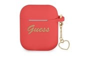 Puhelin - Muut lisävarusteet - GUESS GUA2LSCHSR AirPods cover red/red Silicone Charm Heart Collection - 3666339039097