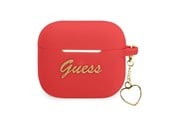 Puhelin - Muut lisävarusteet - GUESS GUA3LSCHSR AirPods 3 cover red/red Silicone Charm Heart Collection - 3666339039110