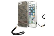 Puhelin - Kannet ja kotelot - GUESS GUOHCI8H4STW iPhone SE 2022 / SE 2020 / 7/ 8 brown/brown hardcase 4G Print Strap - 3666339055196