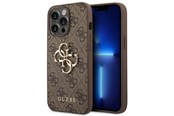 Puhelin - Kannet ja kotelot - GUESS 4G Big Metal Logo Case for iPhone 14 Pro - Brown - 3666339066307