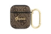 Puhelin - Muut lisävarusteet - GUESS GUA24GSMW AirPods cover brown / brown 4G Script Metal Collection - 3666339009724