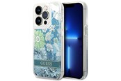 Puhelin - Kannet ja kotelot - GUESS GUHCP14LLFLSN iPhone 14 Pro 6.1" green/green hardcase Flower Liquid Glitter - 3666339088446
