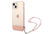 Puhelin - Kannet ja kotelot - GUESS GUHCP14MHGCOHP iPhone 14 Plus 6.7" pink/pink hardcase Translucent Pearl Strap - 3666339064297