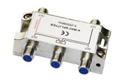 Kaapelihyllyt, Kaapelisukat & Kaapelisiteet - Deltaco - splitter - 4-way F-connectors DC pass Class A - R00150043