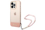 Puhelin - Kannet ja kotelot - GUESS GUHCP14XHGCOHP iPhone 14 Pro Max 6.7" pink/pink hardcase Translucent Pearl Strap - 3666339064310