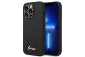 Puhelin - Kannet ja kotelot - GUESS GUHCP14XSLSMK iPhone 14 Pro Max 6.7" black/black hard case Silicone Vintage Gold Logo - 3666339064914