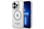 Puhelin - Kannet ja kotelot - GUESS GUHMP14LHTRMS iPhone 14 Pro 6.1" silver/silver hard case Metal Outline Magsafe - 3666339069841