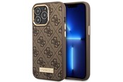 Puhelin - Kannet ja kotelot - GUESS GUHMP14LU4GPRW iPhone 14 Pro 6.1 "brown / brown hard case 4G Logo Plate MagSafe - 3666339069926