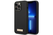 Puhelin - Kannet ja kotelot - GUESS GUHMP14XSBPLK iPhone 14 Pro Max 6.7" black/black hard case Silicone Logo Plate MagSafe - 3666339070250