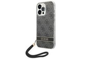 Puhelin - Kannet ja kotelot - GUESS GUOHCP14LH4STK iPhone 14 Pro 6.1 "black / black hardcase 4G Print Strap - 3666339093815