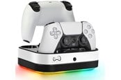 Pelit - lisävarusteet - Deep Explorer Kaksoislatausasema LED RGB -valoilla DualSense- ja PlayStation Portal -laitteille - Laturi - Sony PlayStation 5 - PS5DUACHASTALEG