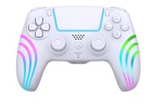 Pelit - lisävarusteet - Deep Explorer Wave - White - Wireless Controller - Sony PlayStation 4 - PS4MANWIRLEDW