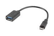 USB kaapelit - Lanberg - USB adapter - Micro-USB Type B to USB - 15 cm - AD-OTG-UM-01