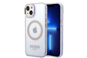 Puhelin - Kannet ja kotelot - GUESS GUHMP14SHTCMU iPhone 14 6.1" purple/purple hard case Gold Outline Translucent MagSafe - 3666339069544