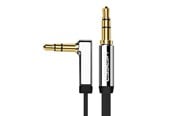 Audiokaapelit - UGREEN 10597 Flat cable audio cable AUX 3.5mm mini jack - 1m - Silver - 10597